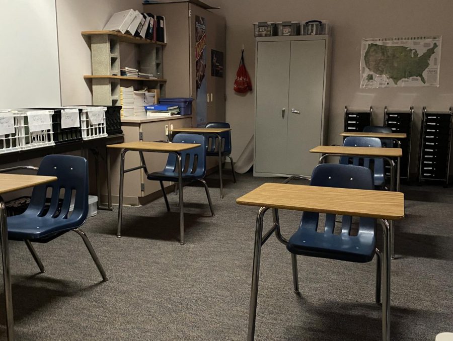 The emptiness of the classroom reflects the emptiness of the students at Grandview
