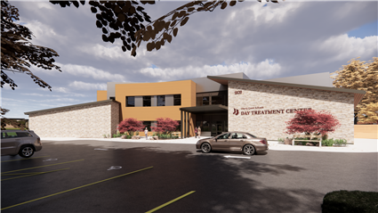An exterior rendering of the treatment center. Courtesy of the Cherry Creek School District.