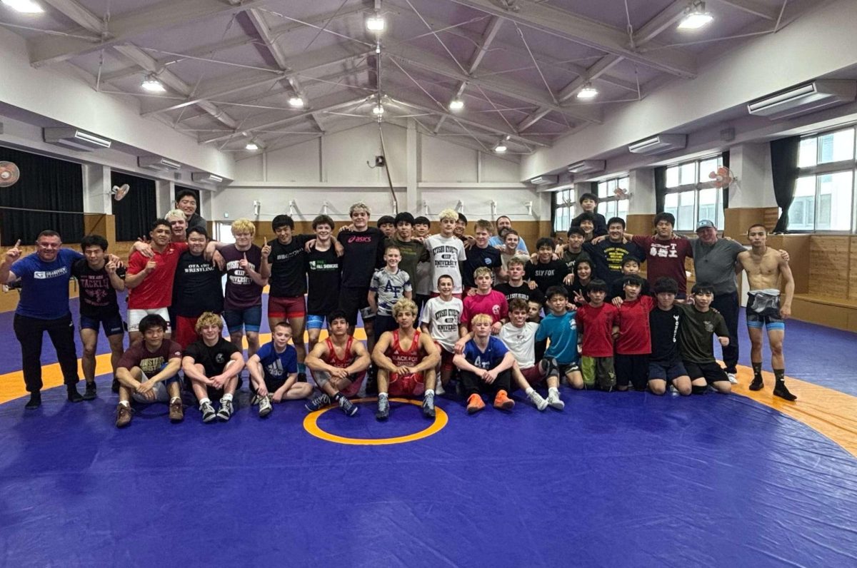 Some wrestlers from grandview in Japan training wtih seperate school Tosu Tech.