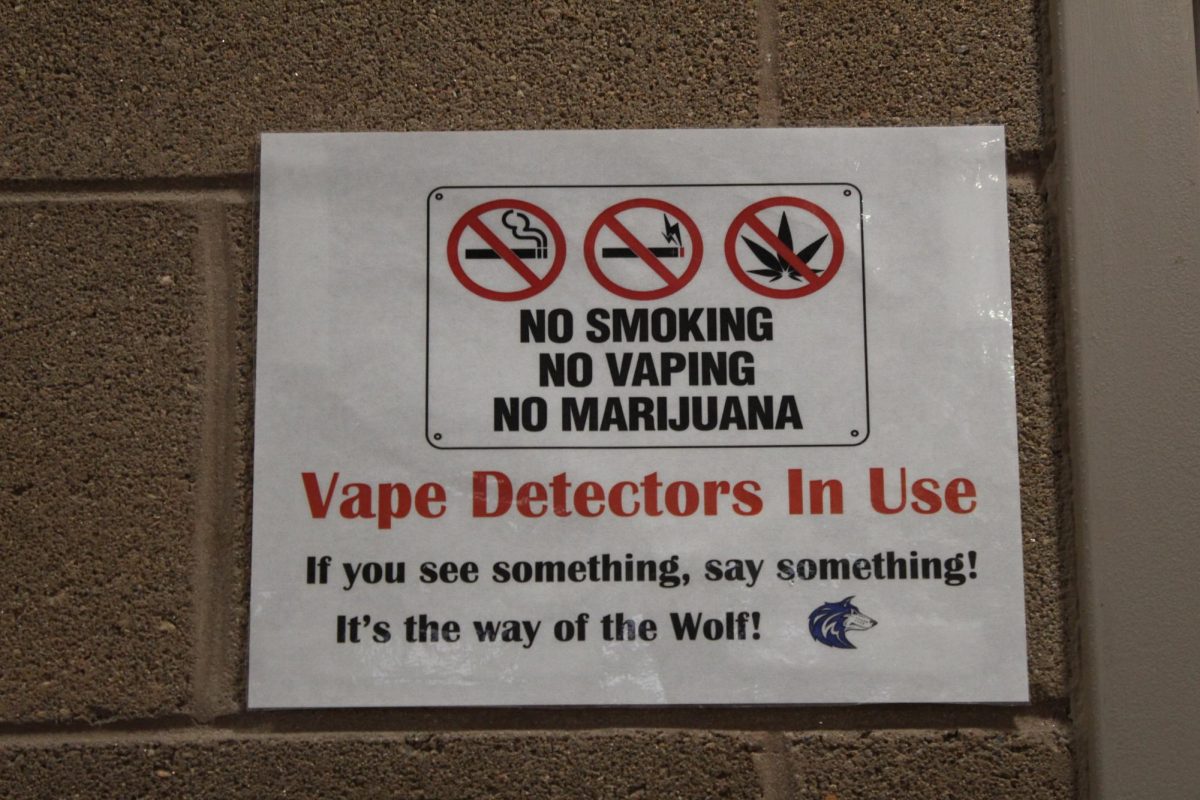 Vape detector warning sign.
