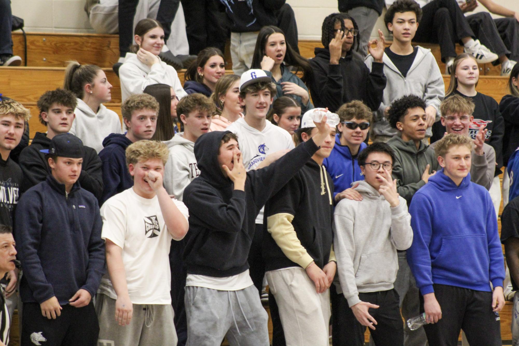 Students who arrived midway through the Jan. 28 game at Mullen quickly made their presence known - shifting the energy in the gym by being enthusiastic and supportive - the crowd is consistently filled with cheers.