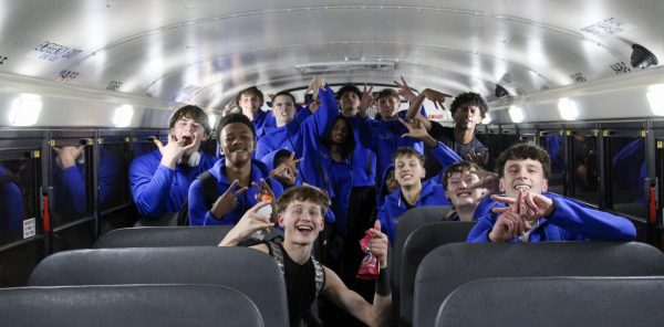 Wolves' bus ride home after the win over Arvada West on March 3rd. 
