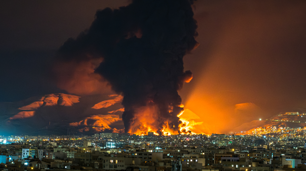 The US and Israel struck an oil depot in Tehran on March 7, 2026.